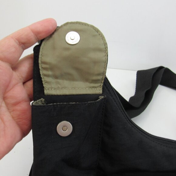 Baggallini Black Angled Crossbody Bag Interior/Exterior Pockets Nylon Strap - Picture 4 of 7